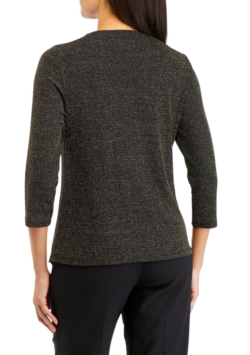 Petite Twist Neck Knit Top 