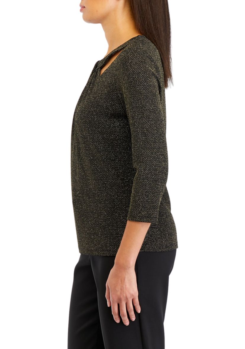 Petite Twist Neck Knit Top 