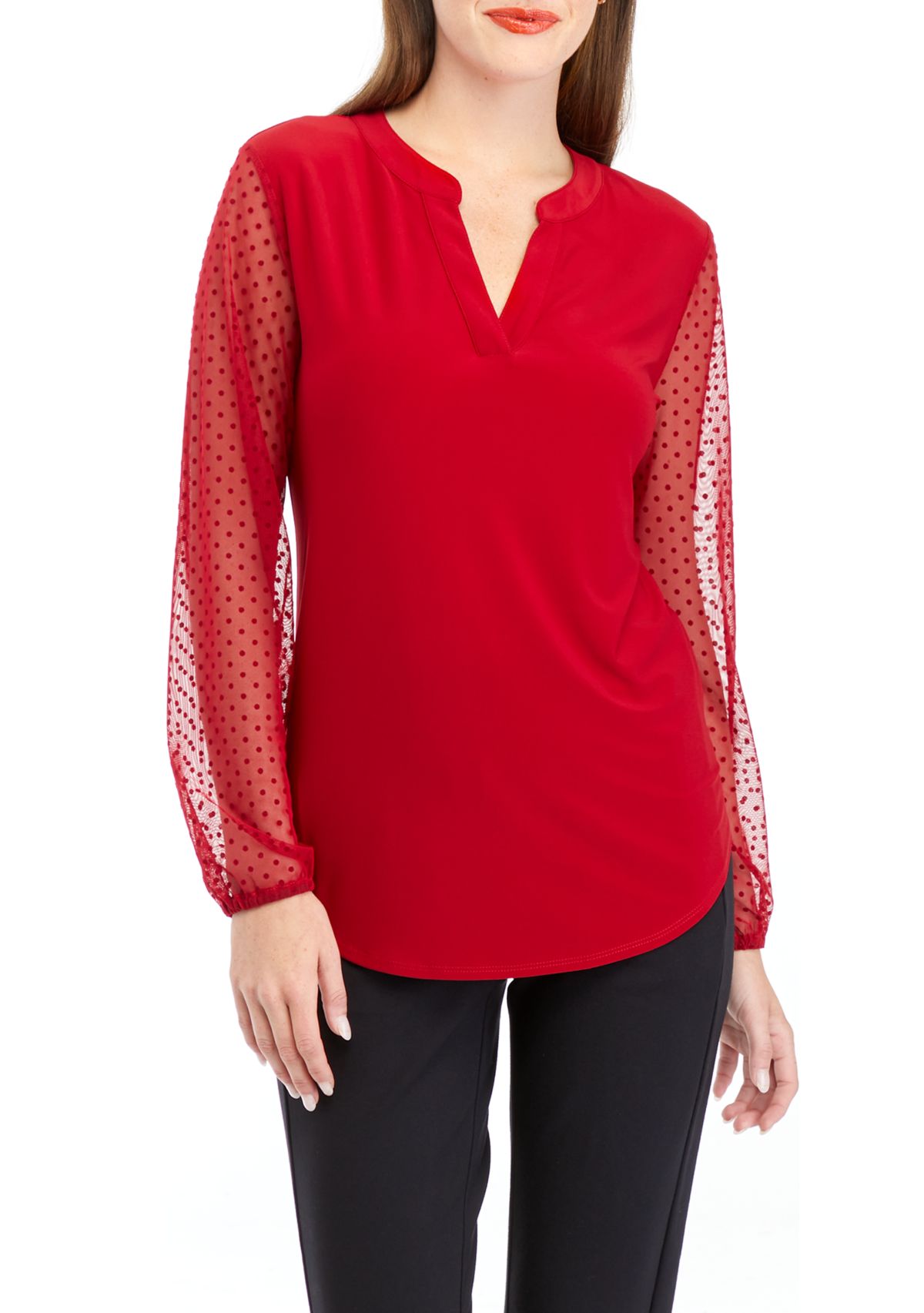Womens Split Neck Top