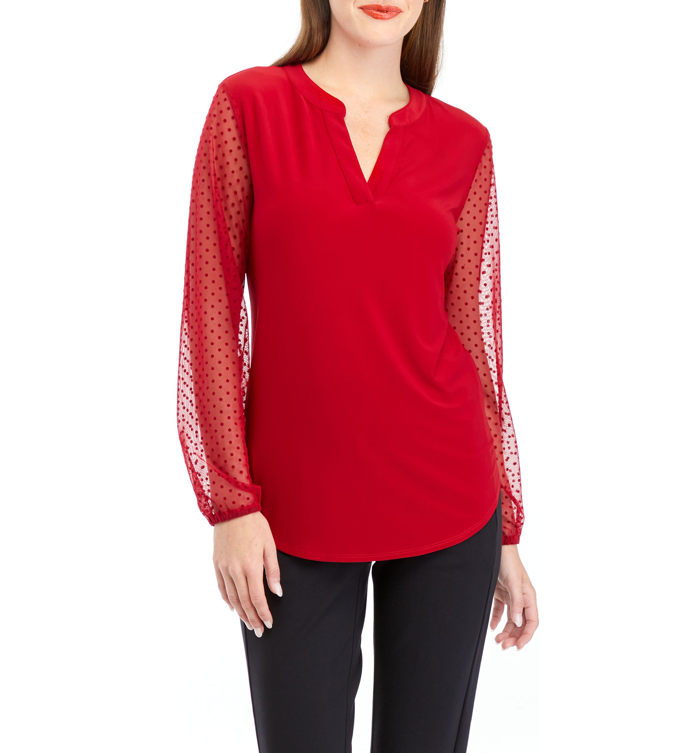 Womens Split Neck Top
