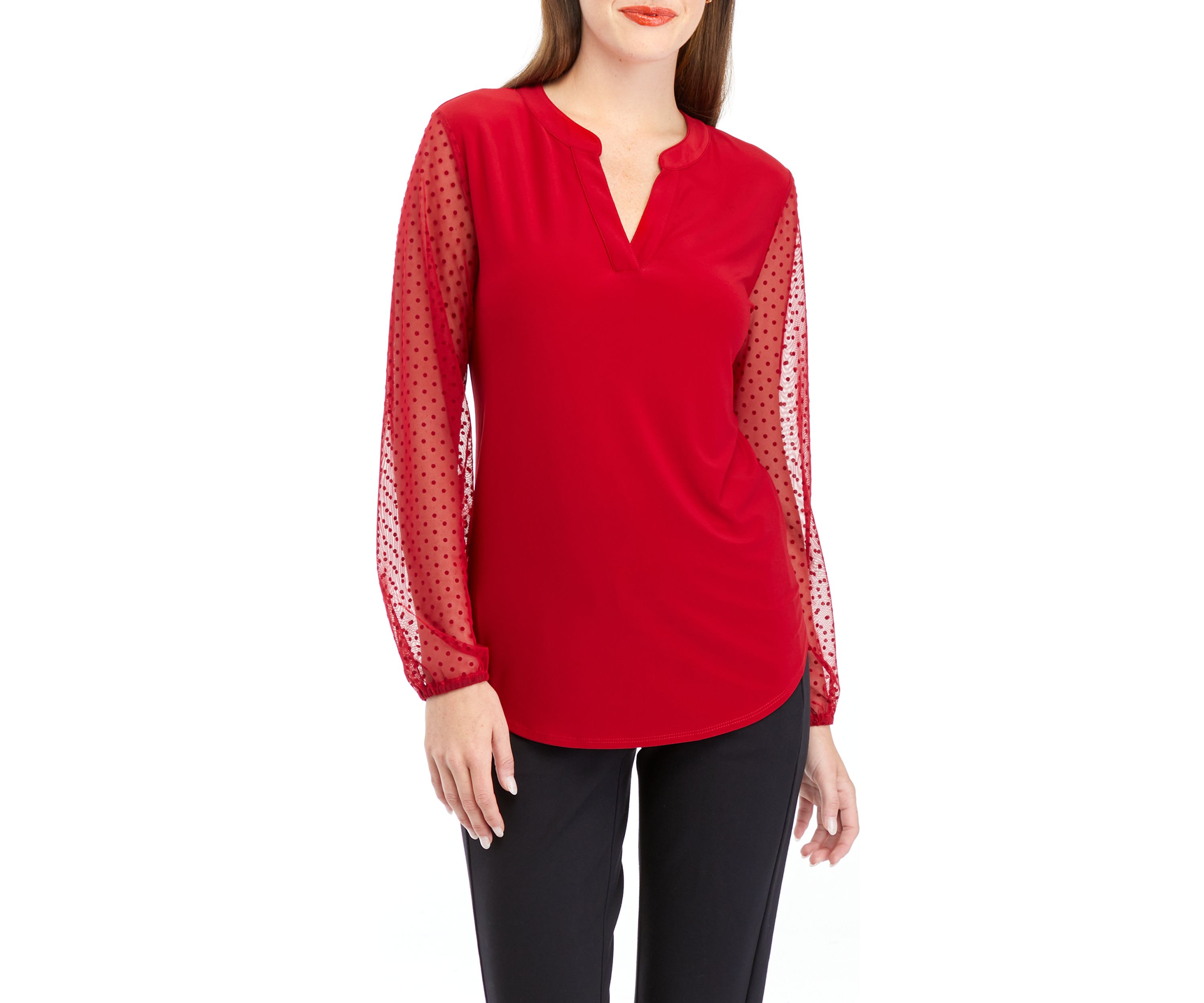 Womens Split Neck Top