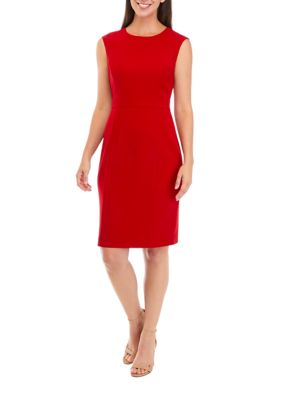 Kasper Petite Snap-front Sheath Dress In Pink