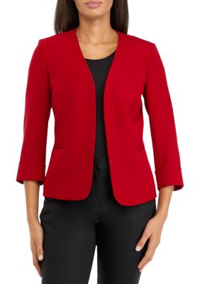 Kasper, Jackets & Coats, Kasper Womens Pintuck Red Long Sleeves Onebutton  Blazer Size 6