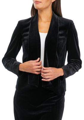 KASPER Womens Black Geometric Suit Jacket Size: 4 