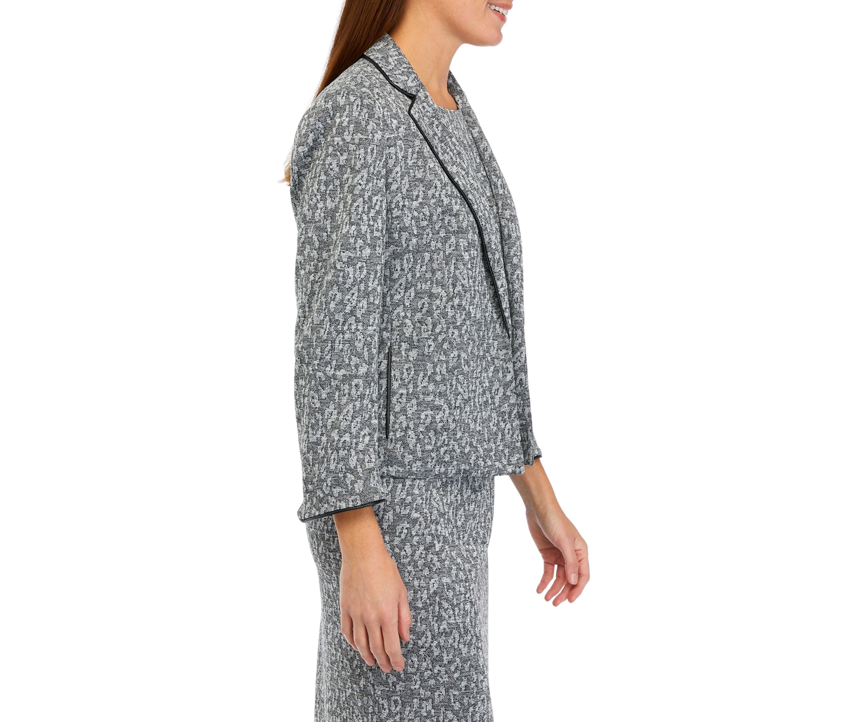 Womens Open Front Jacket with Piping