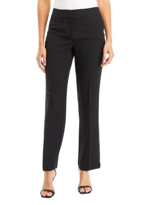 Kasper Petite Fly-Front Mid-Rise Straight-Leg Sailor Pants