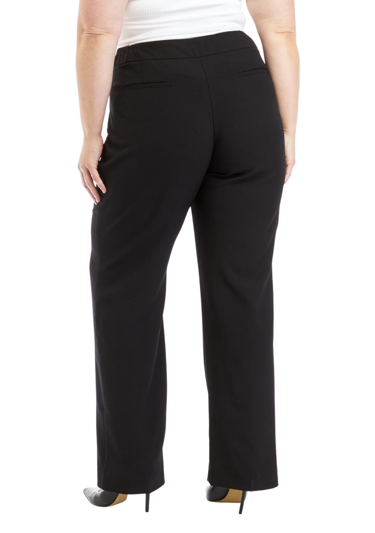 Plus Size Straight Crepe Pants