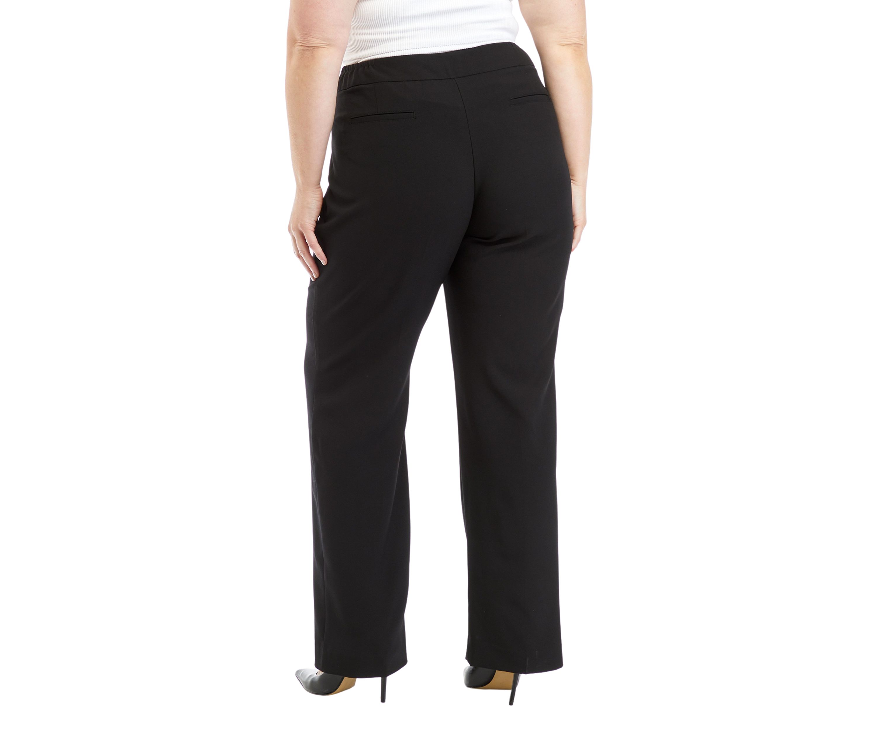 Plus Size Straight Crepe Pants