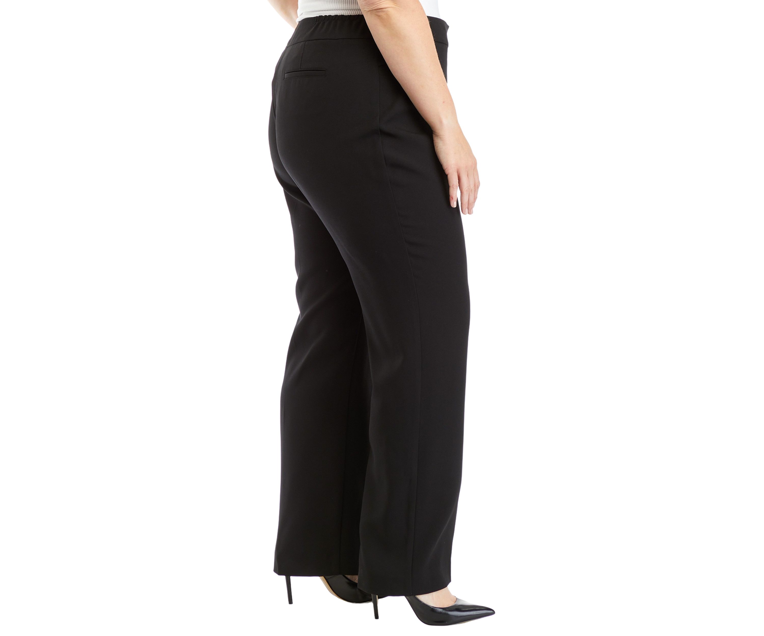 Plus Size Straight Crepe Pants
