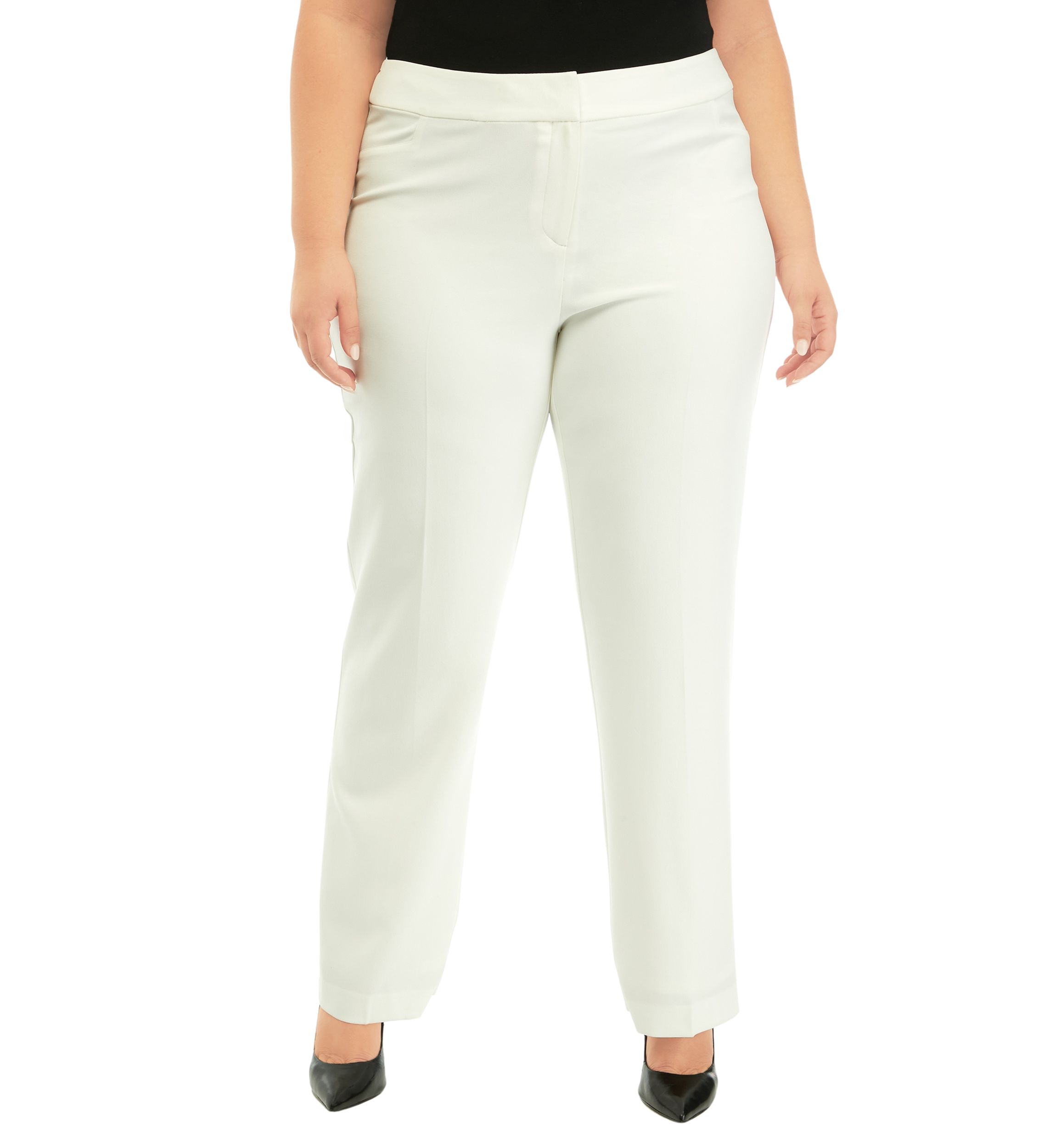 Plus Size Fly Front Pocket Pants