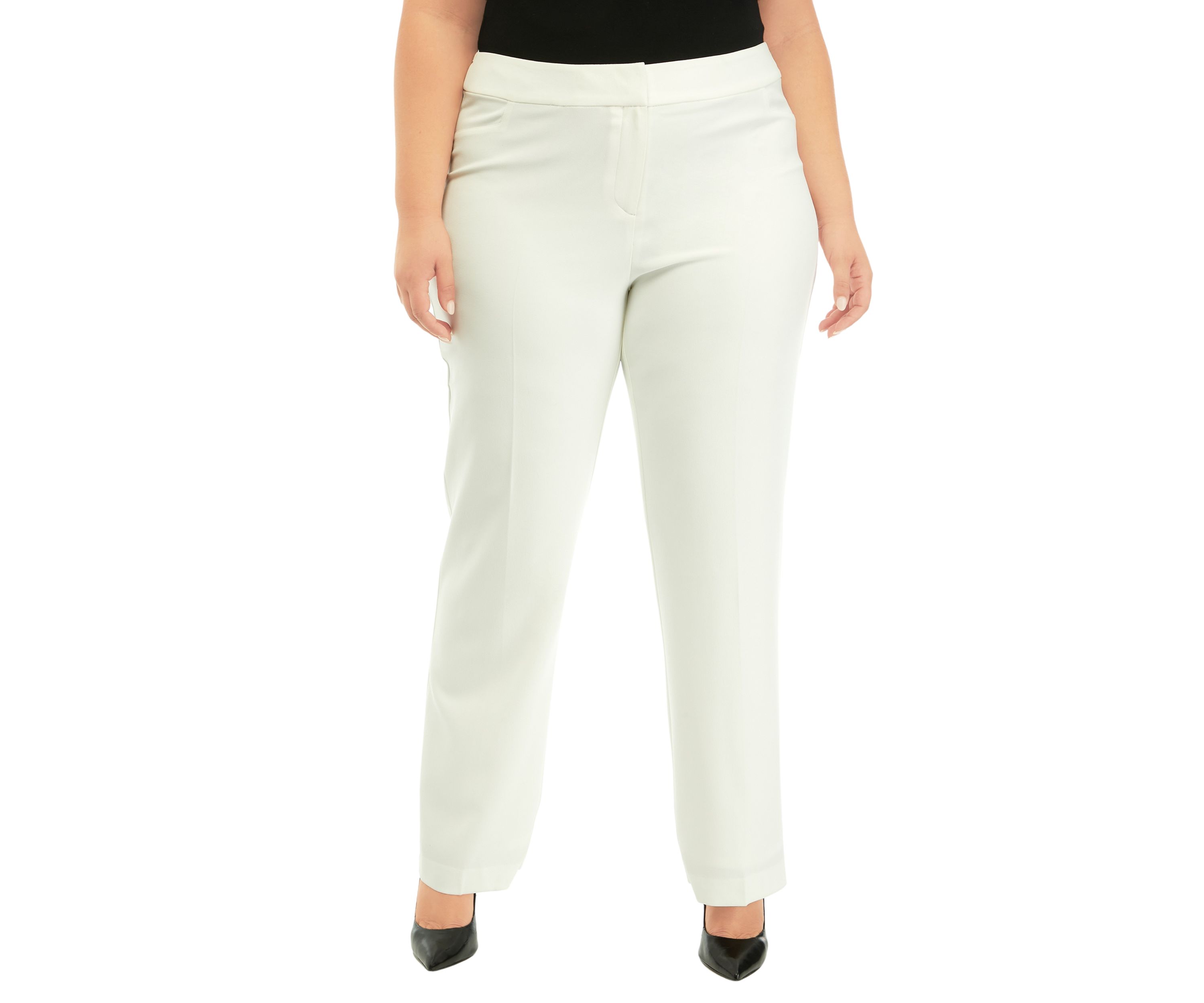 Plus Size Fly Front Pocket Pants