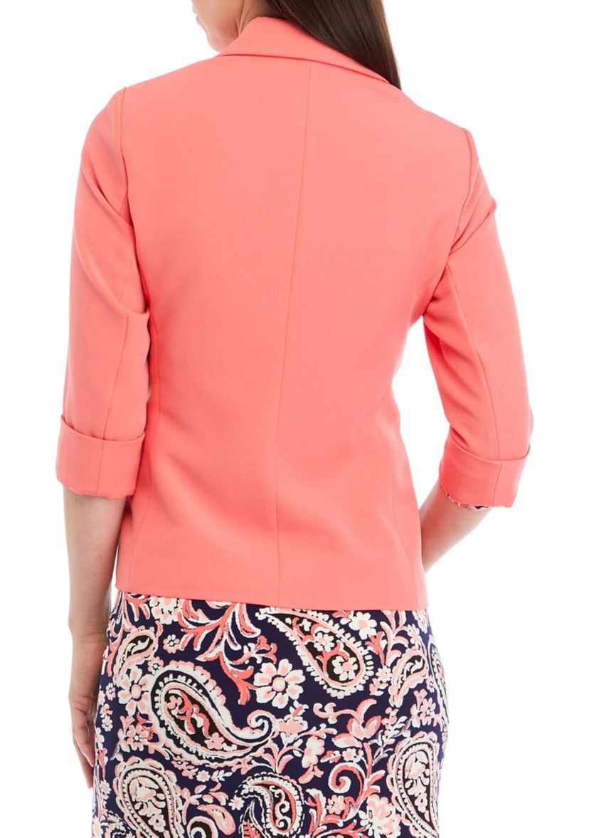 Womens One Button Notch Collar Jacket