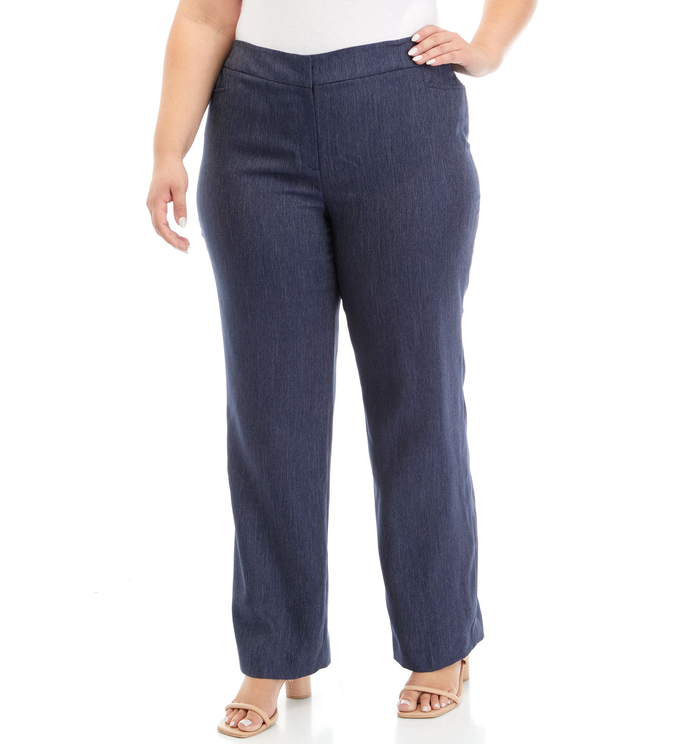 Plus Size Fly Front L Pocket Trouser Pants