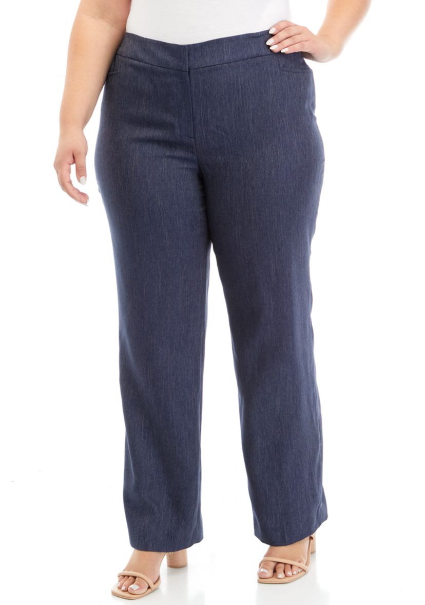 Plus Size Fly Front L Pocket Trouser Pants
