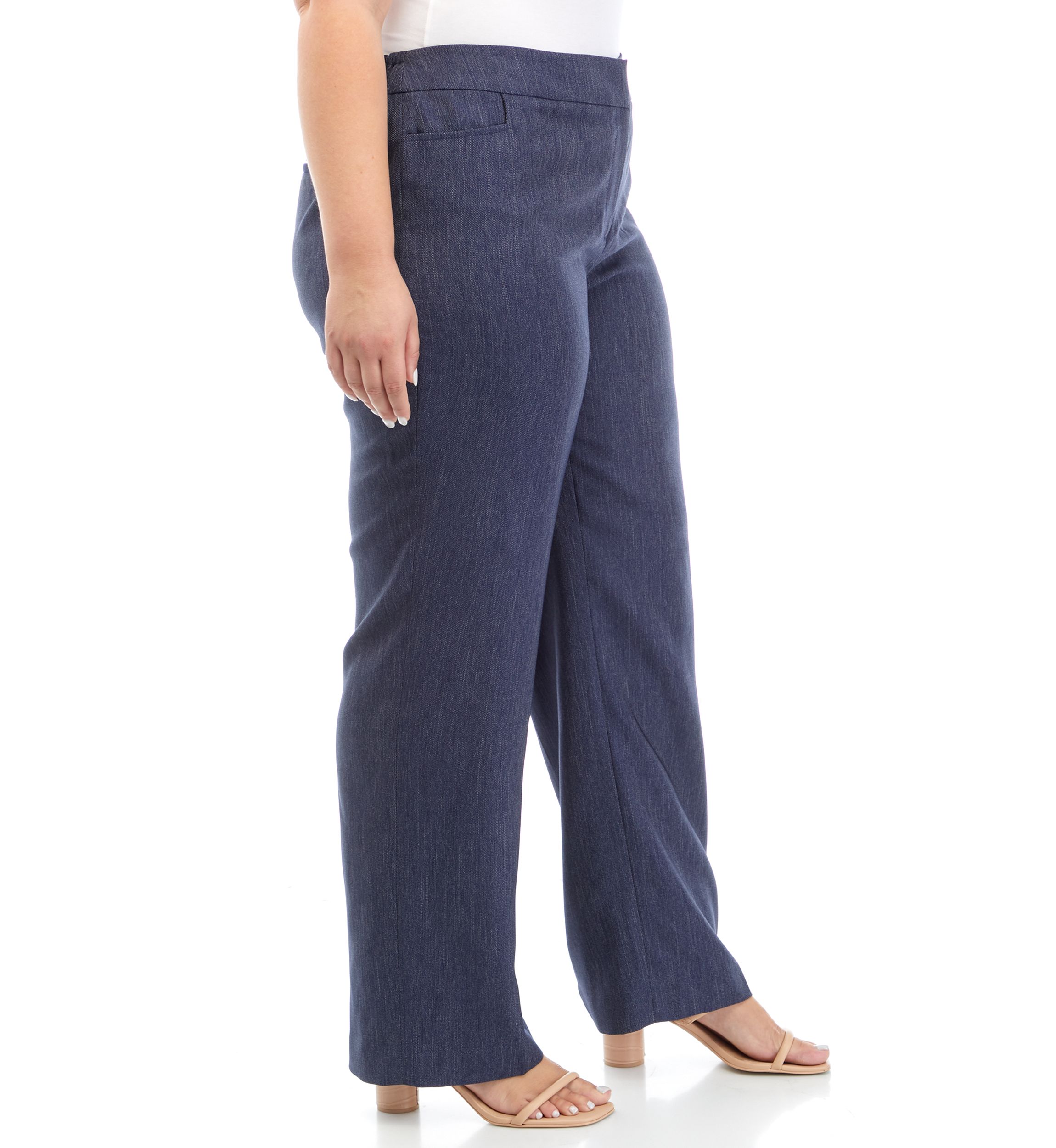 Plus Size Fly Front L Pocket Trouser Pants