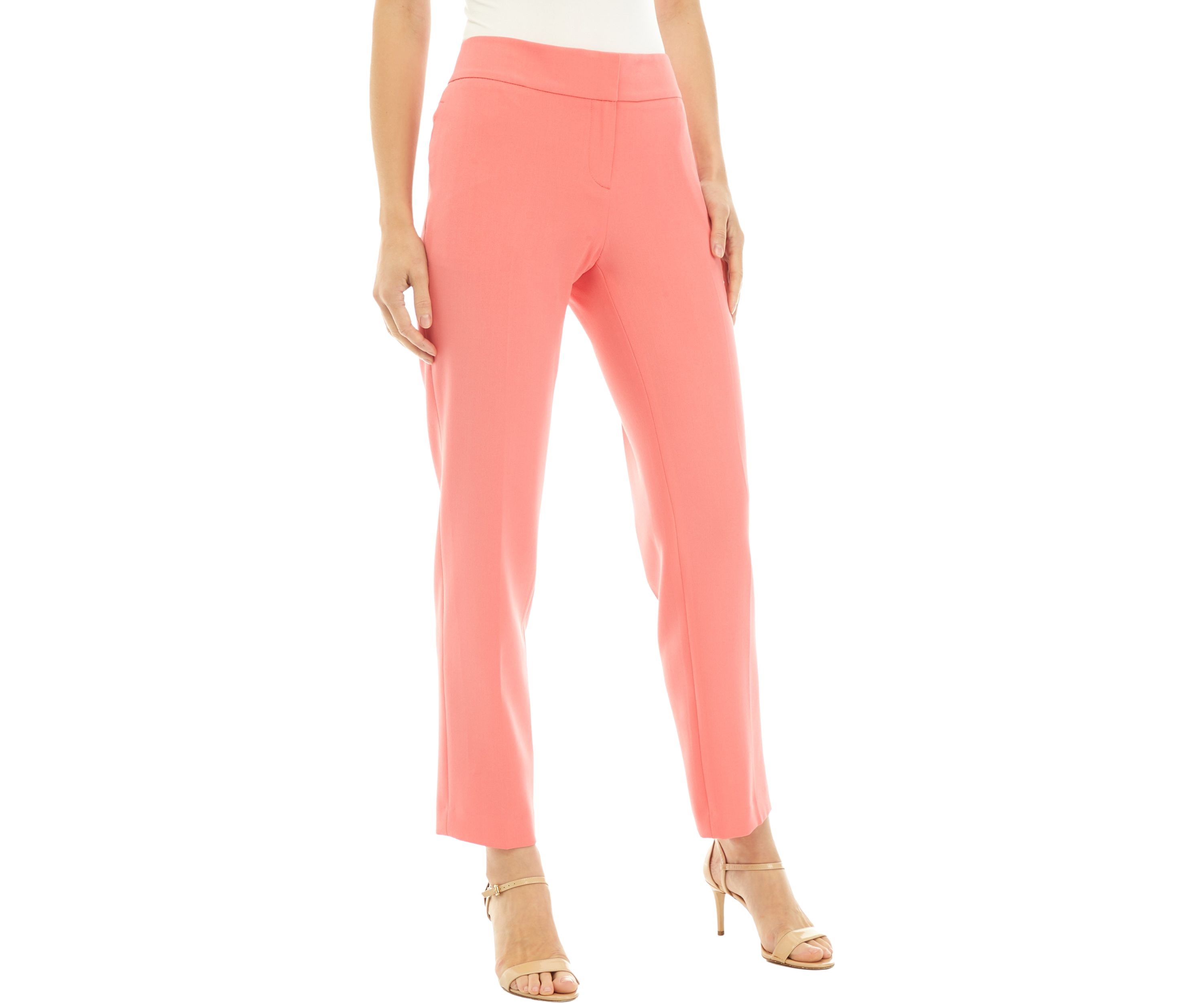 Womens Fly Front Slim Pants