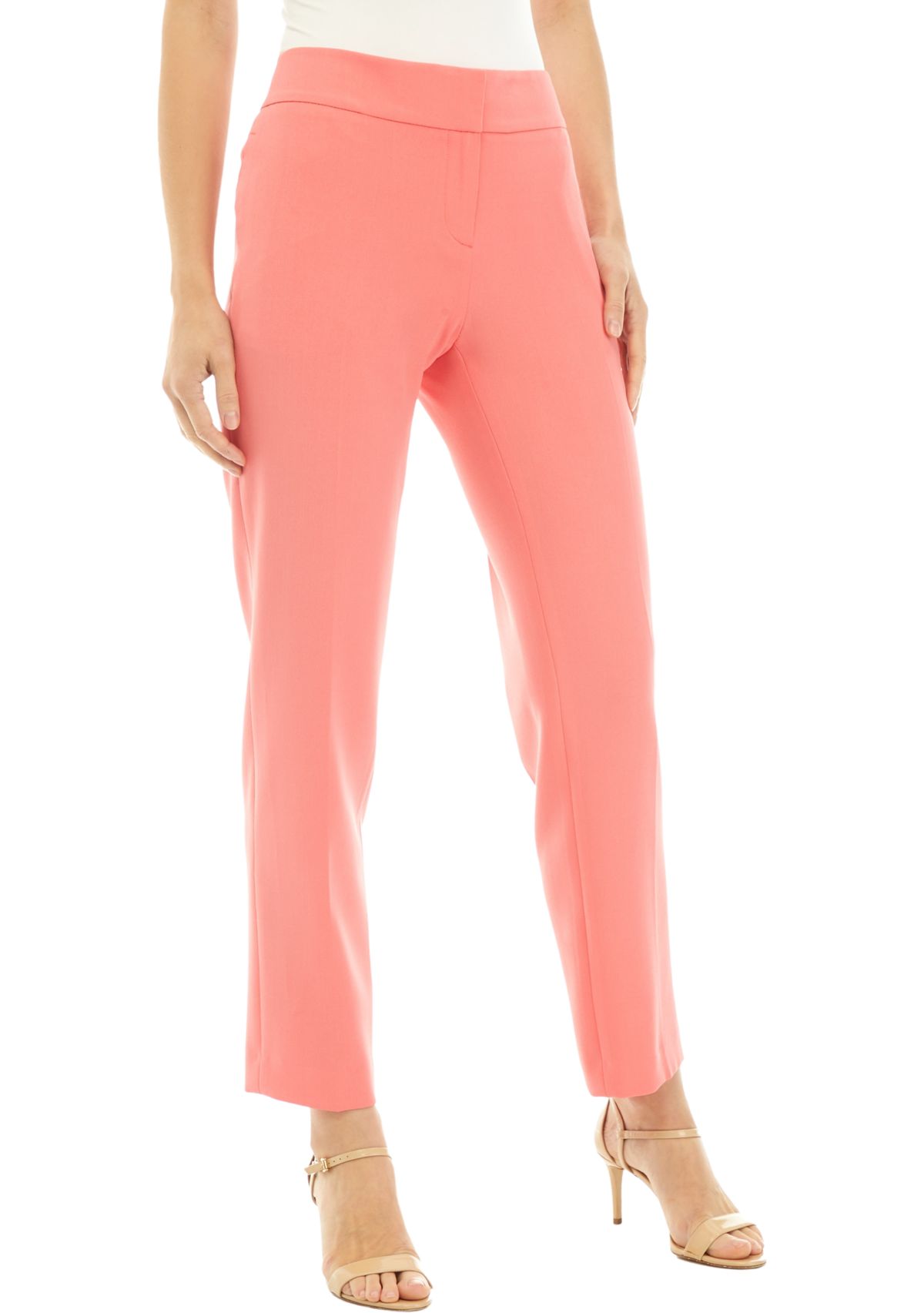 Petite Fly Front Slim Pants