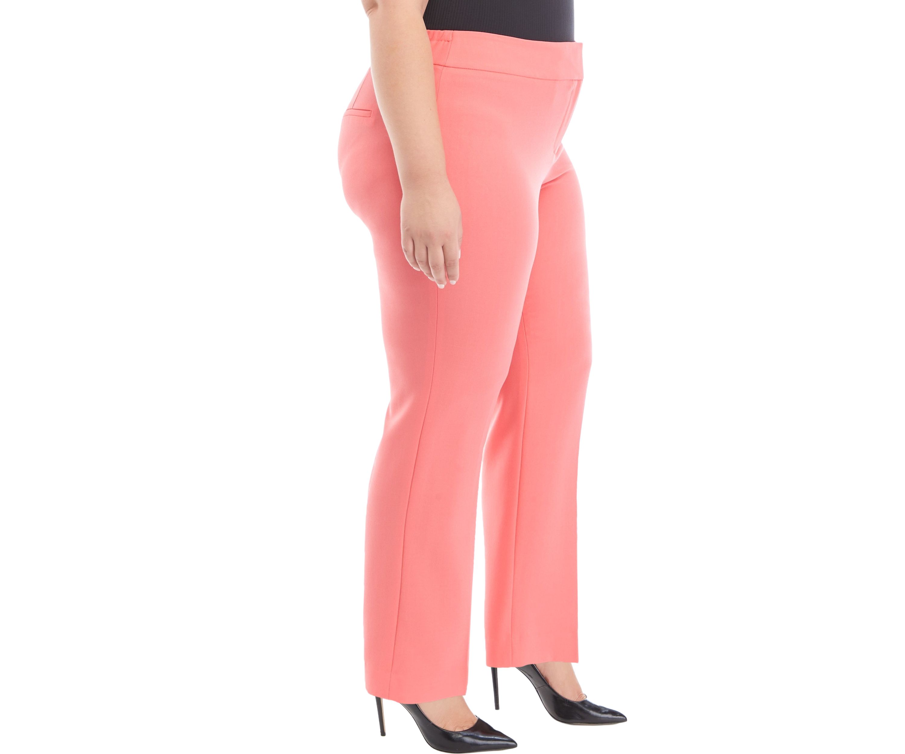 Plus Size Fly Front Slim Pants