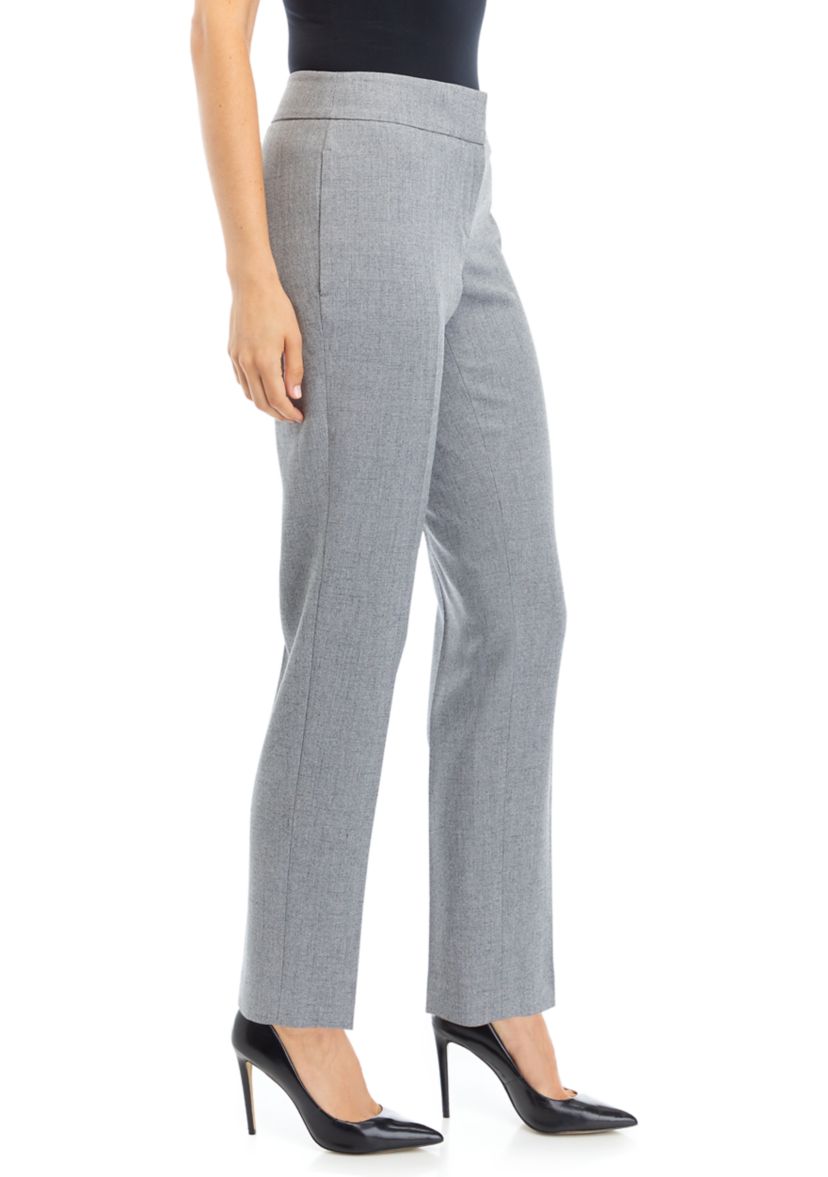 Petite Fly Front Slim Pants