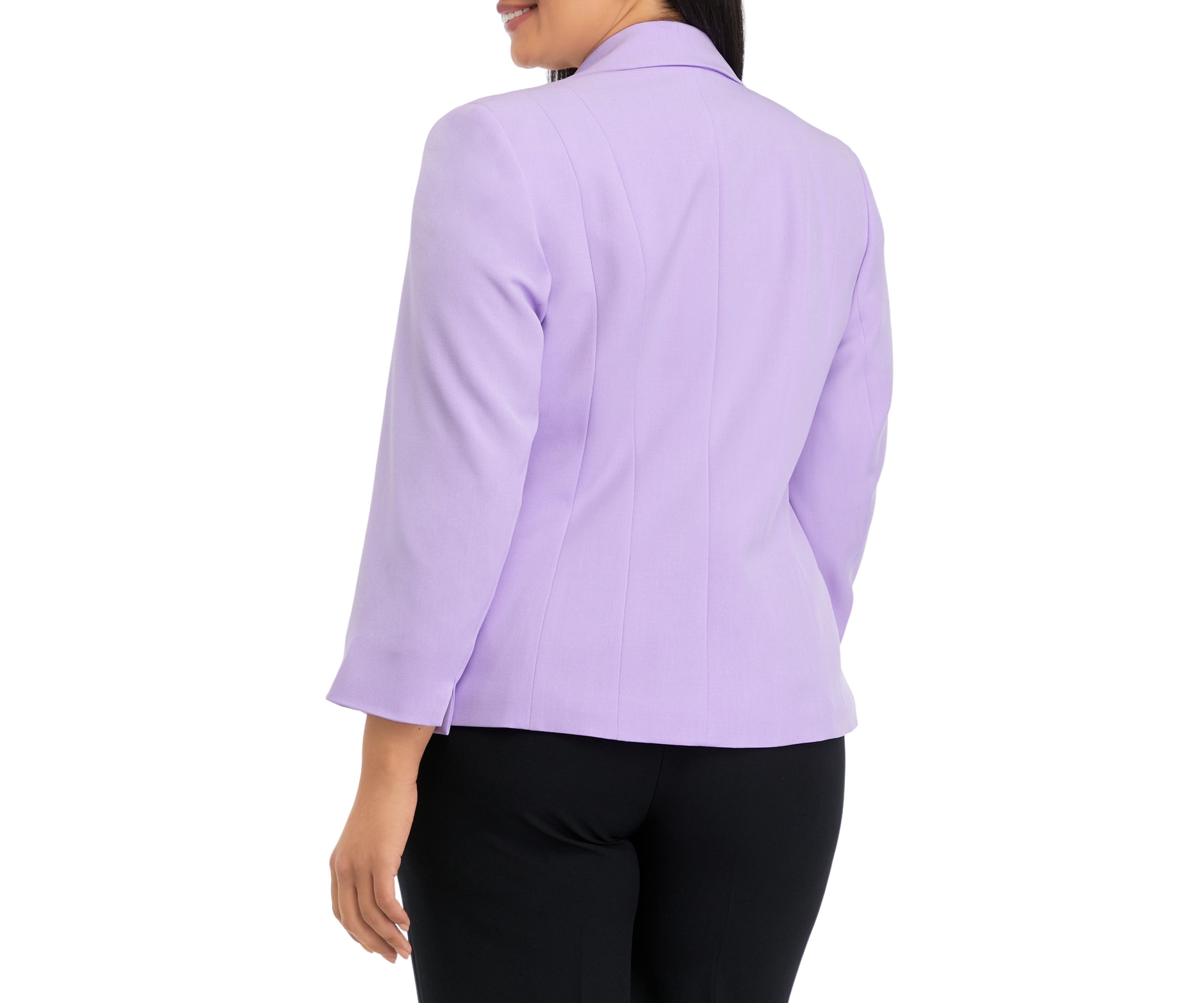 Plus Size One Button Panel Seamed Jacket