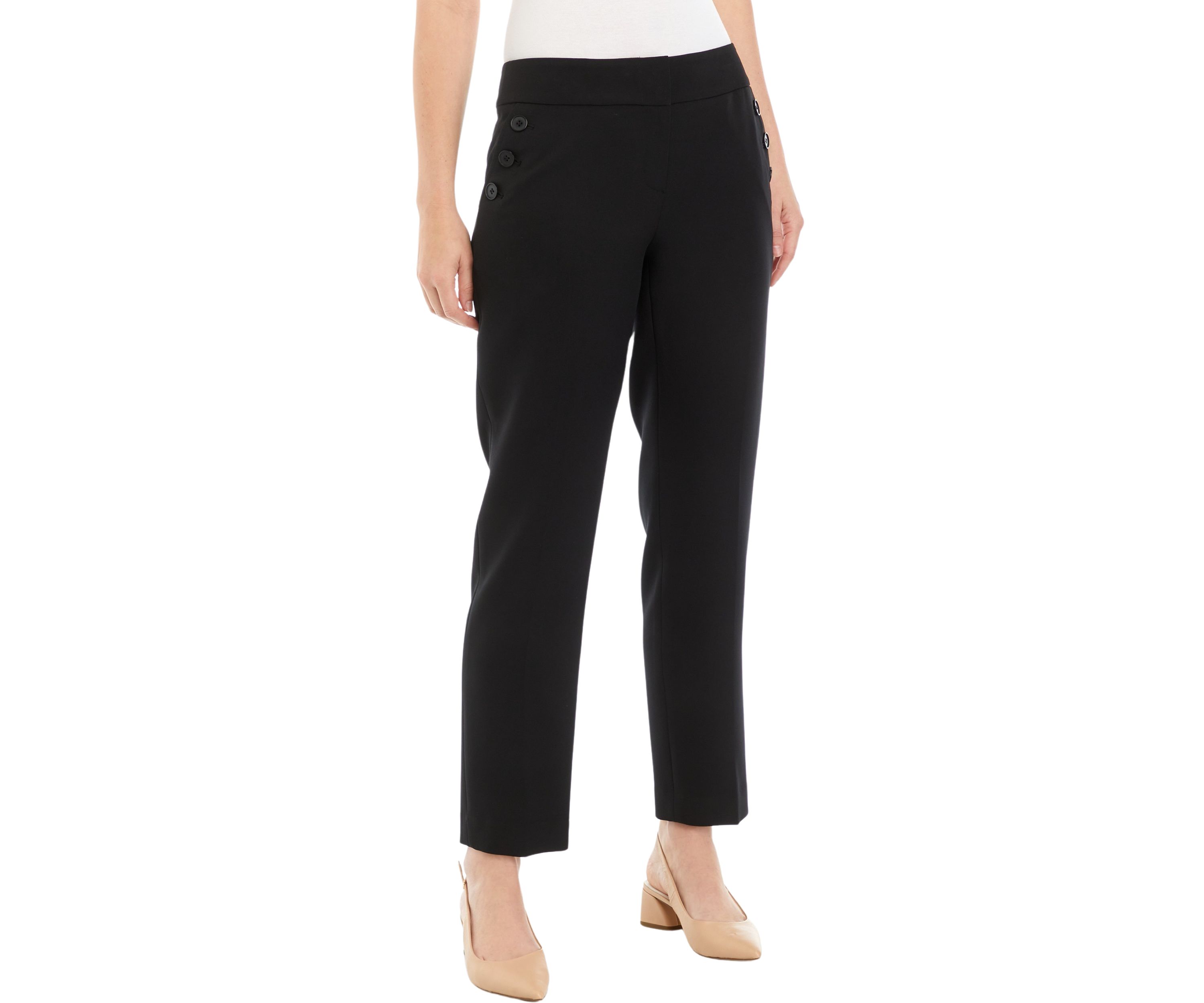 Womens Fly Front Sailor Slim Pants