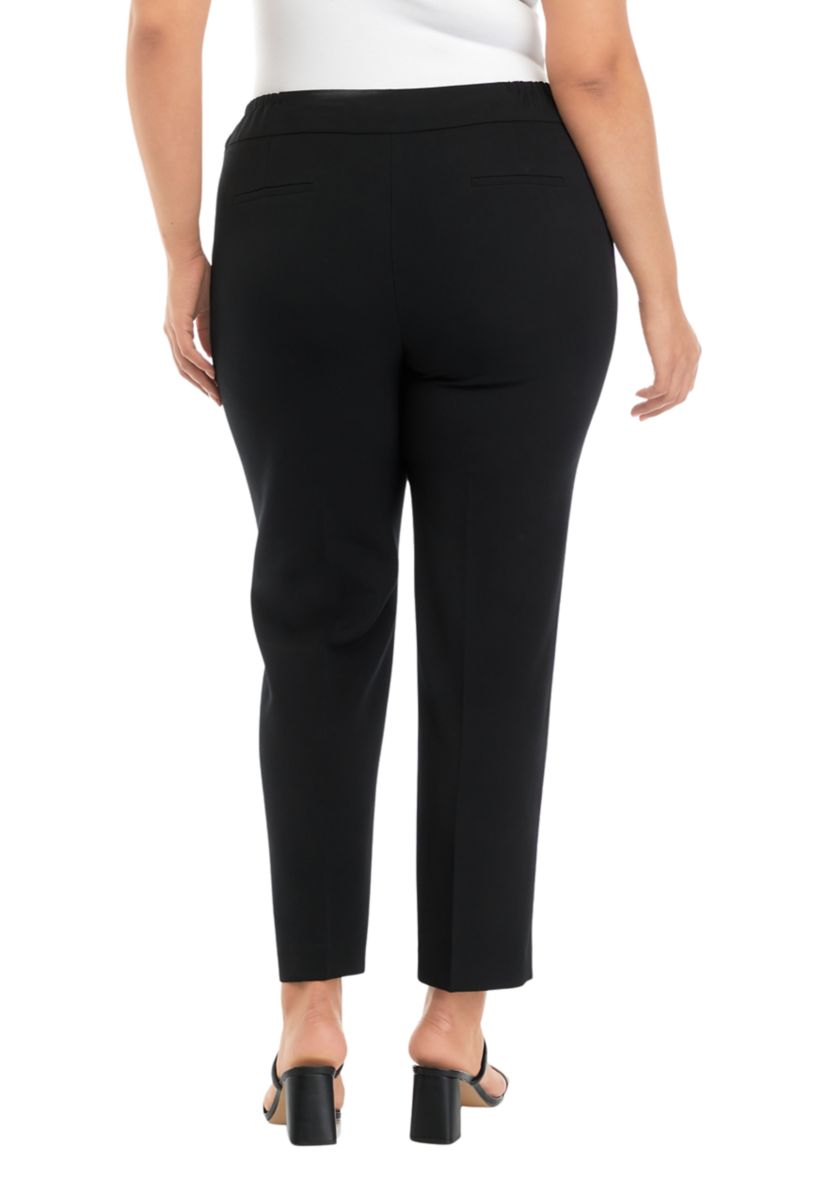 Plus Size Fly Front Sailor Slim Pants