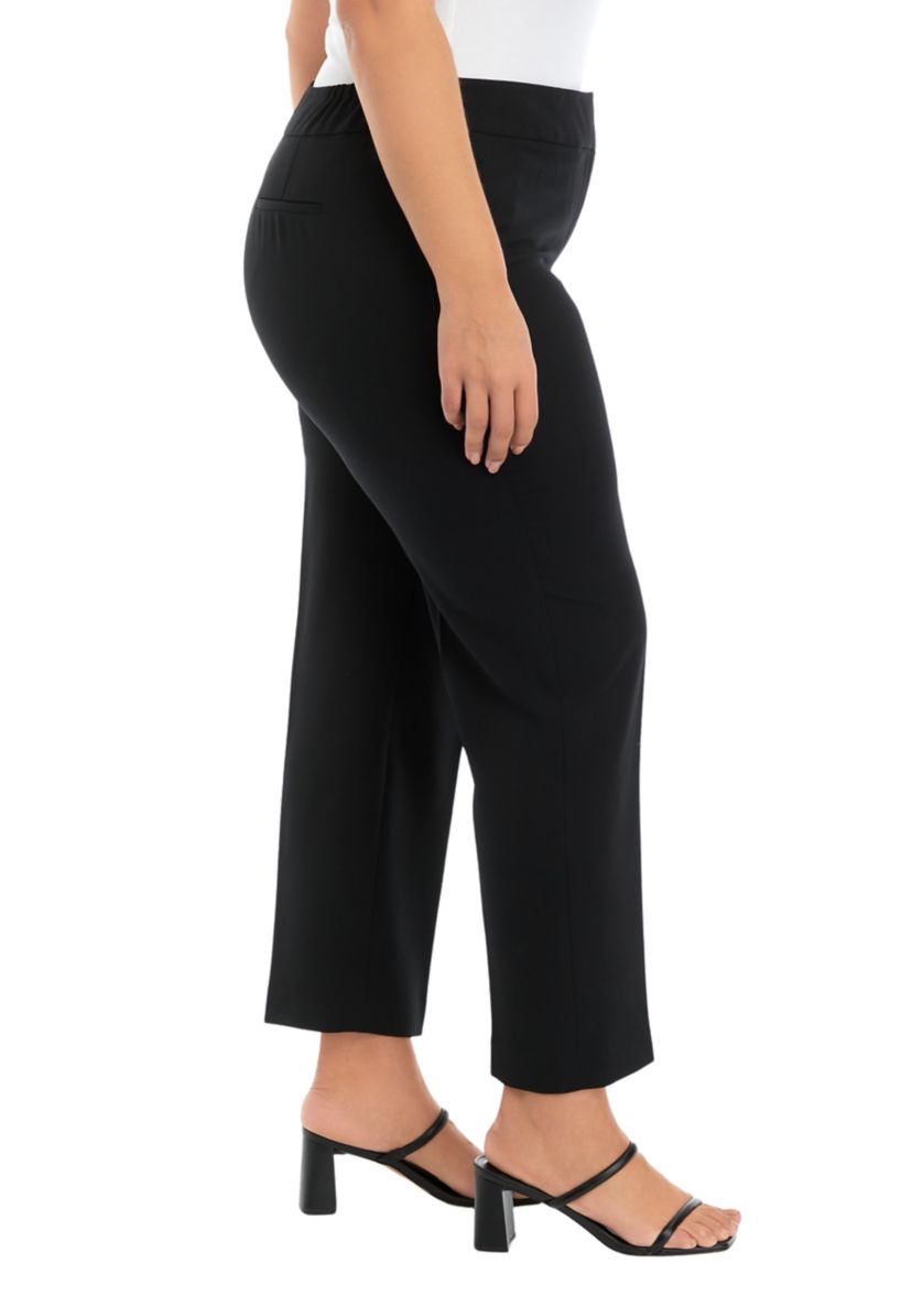 Plus Size Fly Front Sailor Slim Pants