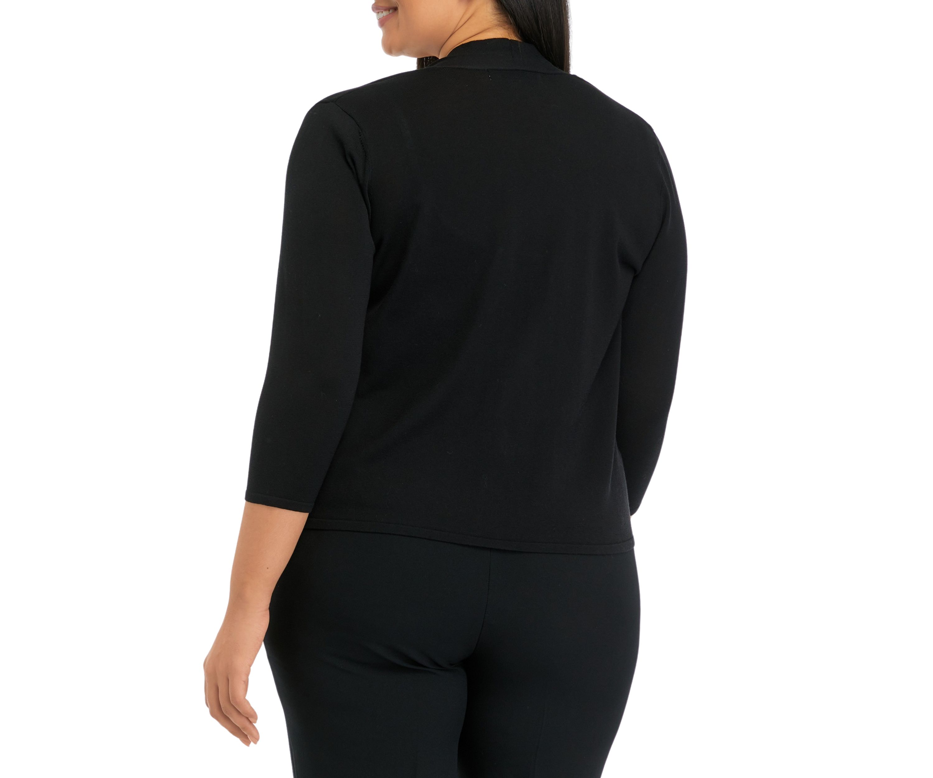 Plus Size Solid A-Line Cardigan