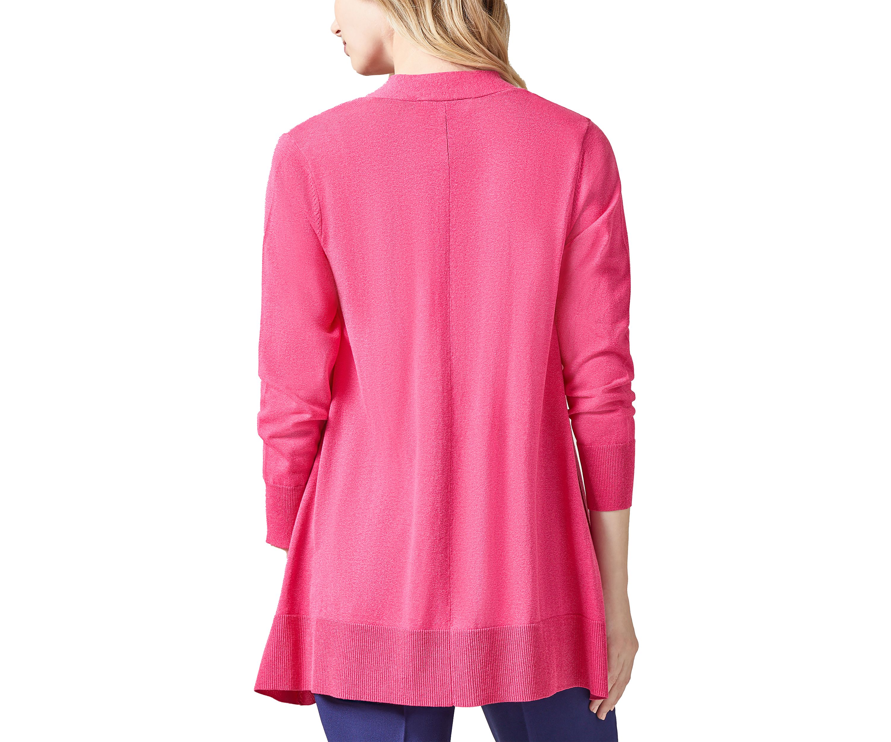 Petite Shark Bite Open Front Cardigan