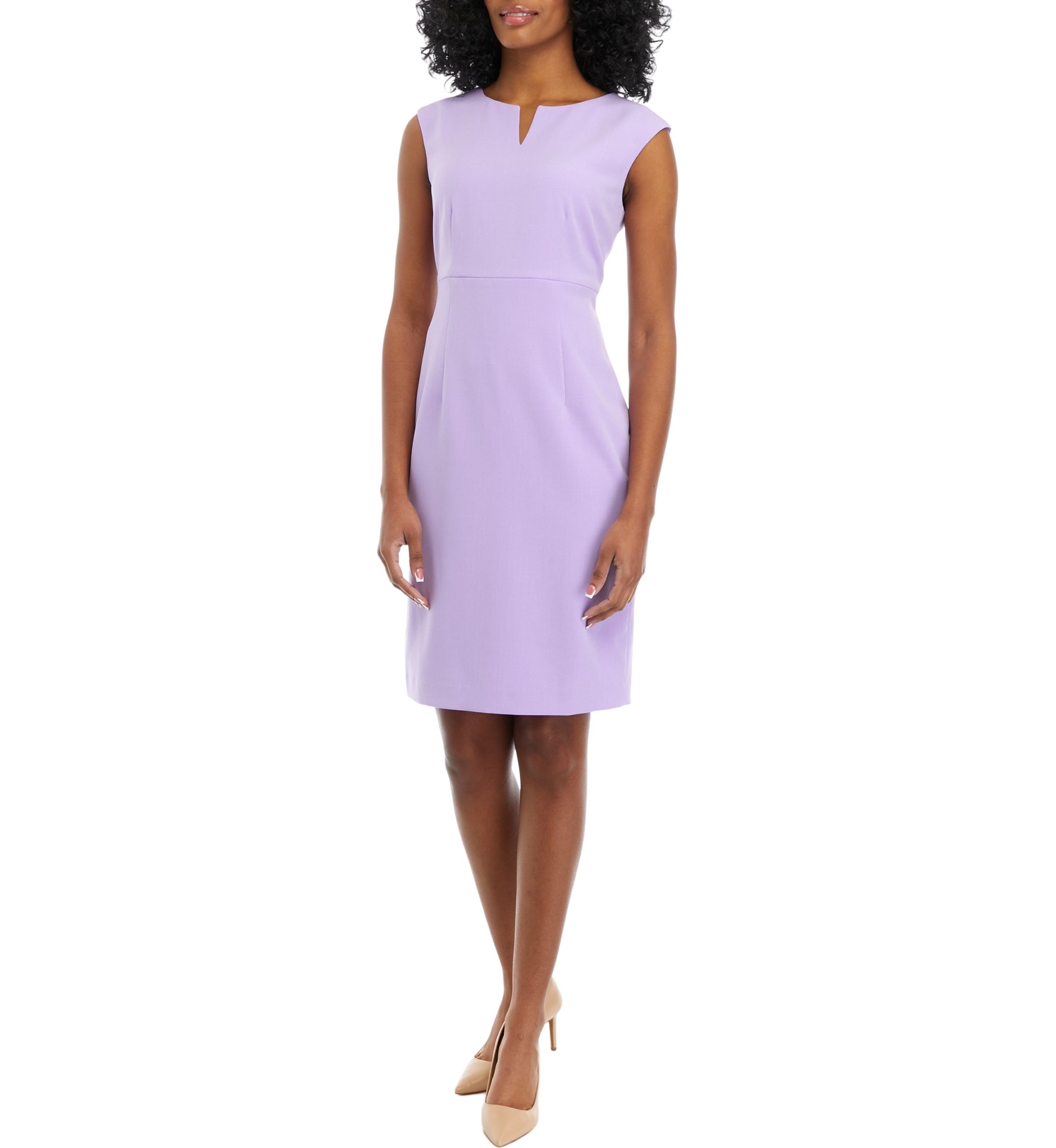 Womens Sleeveless Sheath Dress with Cutout