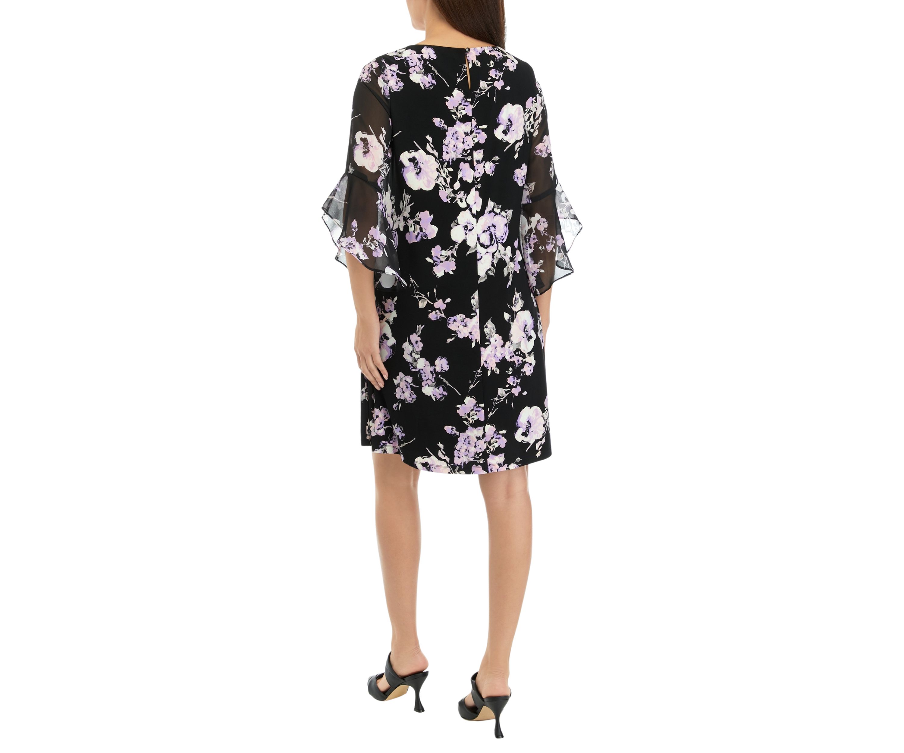 Womens Flutter Sleeve Swing Dress