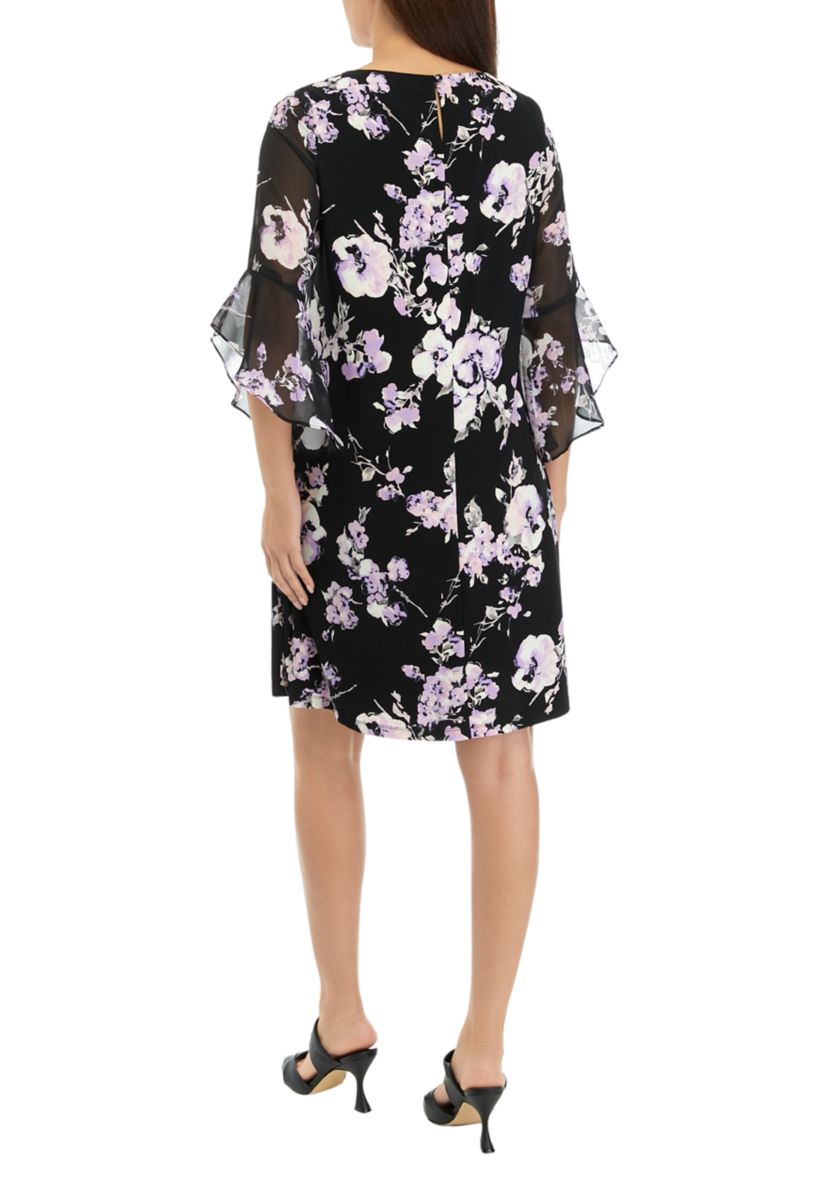 Womens Flutter Sleeve Swing Dress