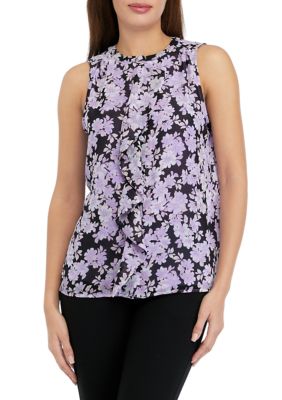 Kasper, Tops, Nwt Kasper Separates Pink Purple Floral Print Sleeveless  Top Pxl