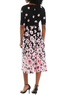 Women's Fit and Flare Floral Printed Dress