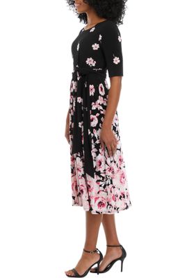 Women's Fit and Flare Floral Printed Dress