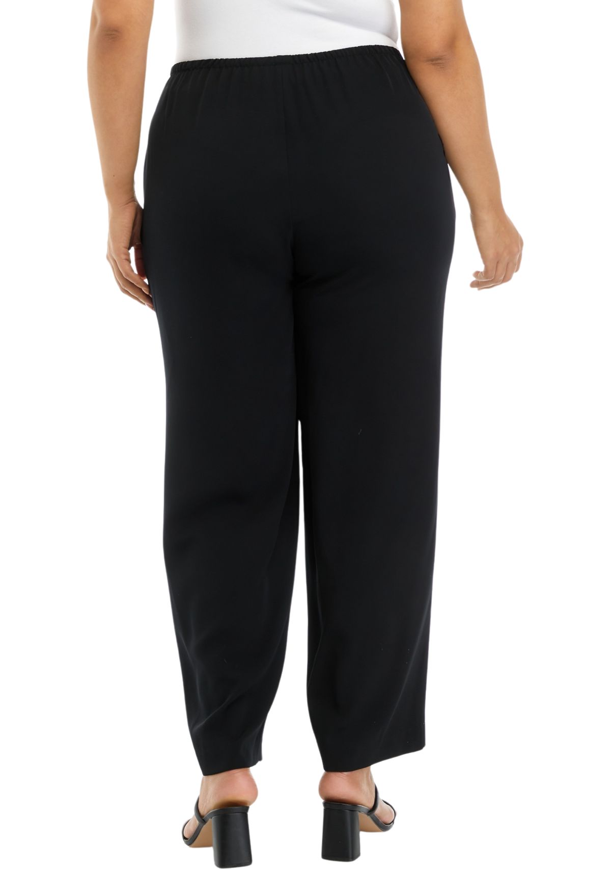 Plus Size Wide Leg Pull On Pants