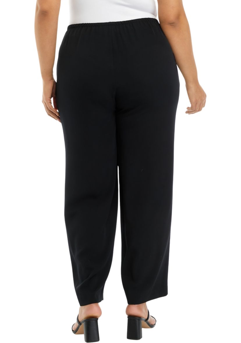 Plus Size Wide Leg Pull On Pants