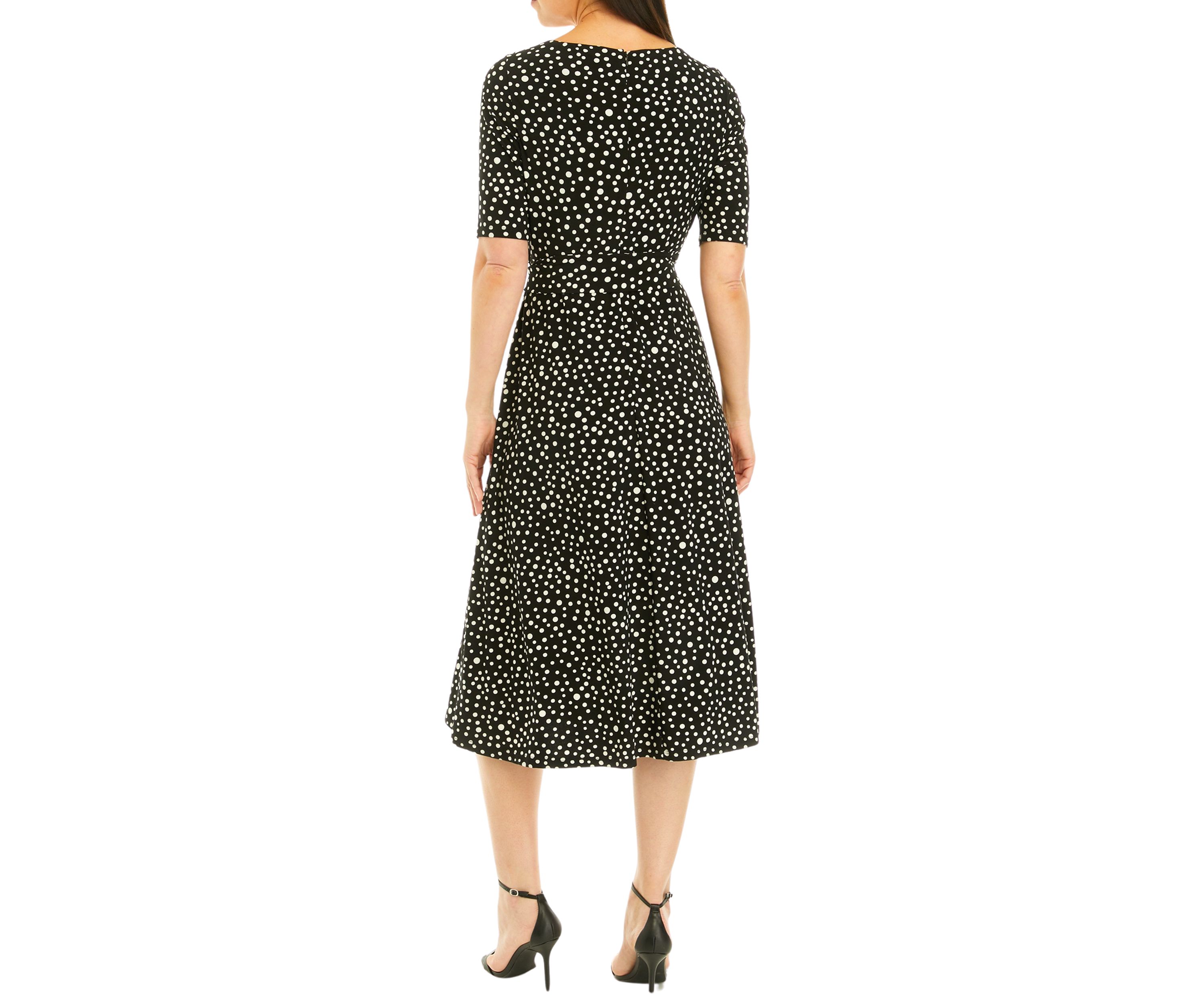 Womens Printed Fit and Flare Dress