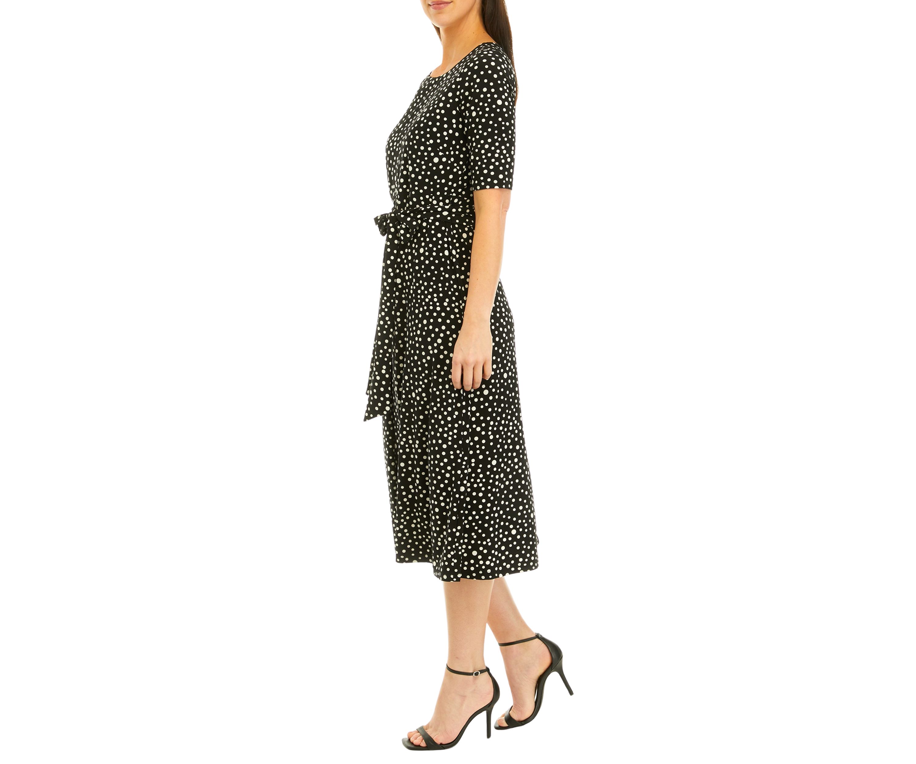 Womens Printed Fit and Flare Dress