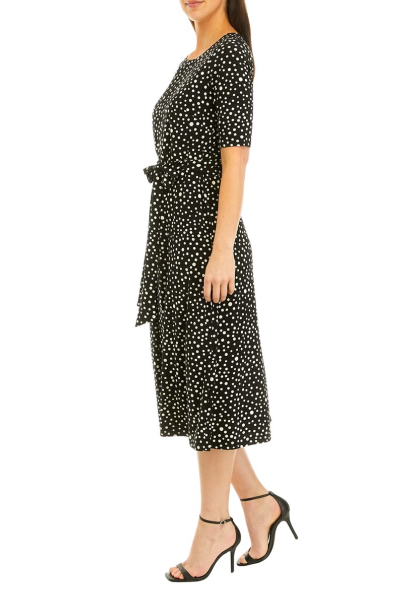 Womens Printed Fit and Flare Dress