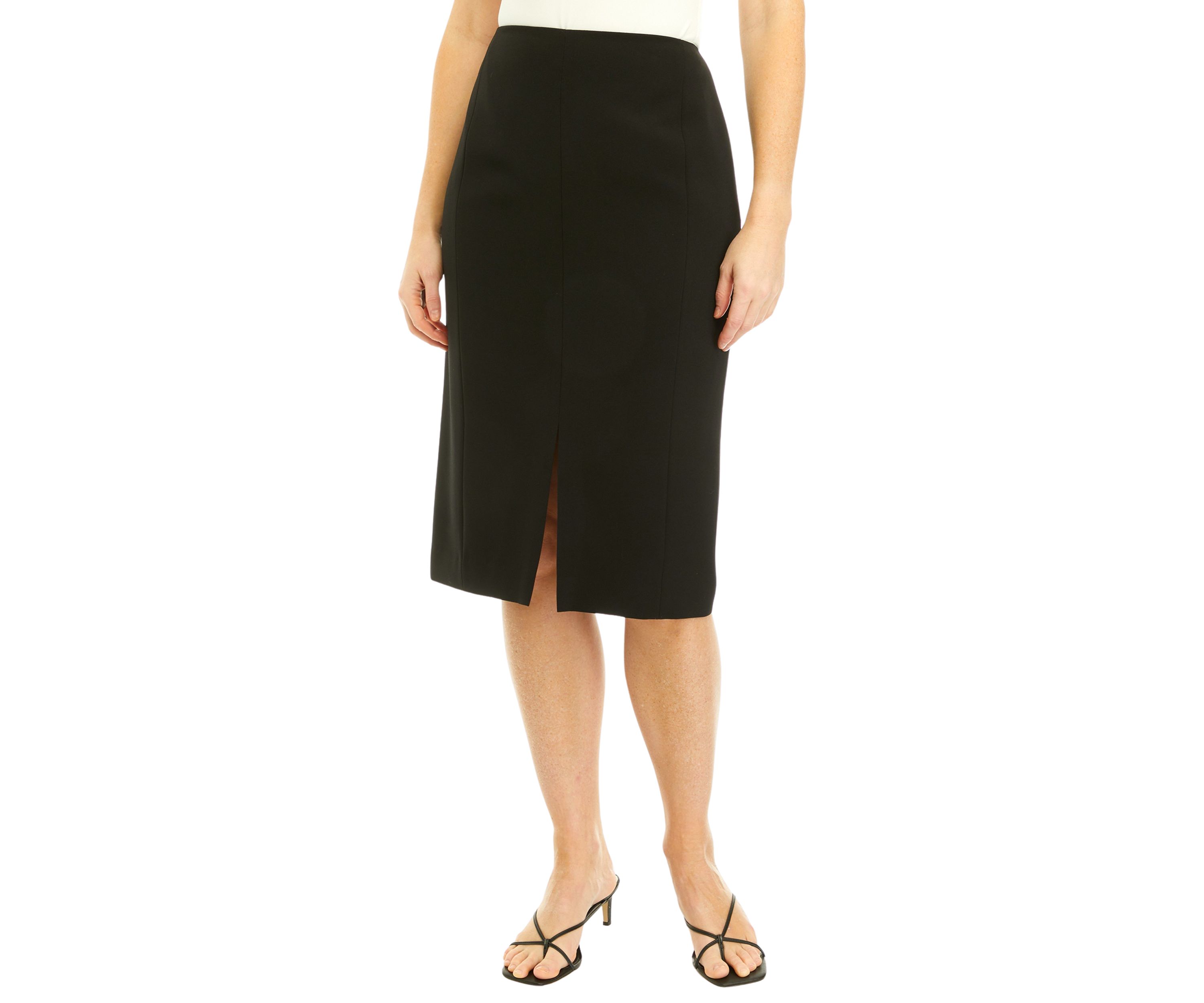 Womens Slit Front Seamed Skimmer Skirt