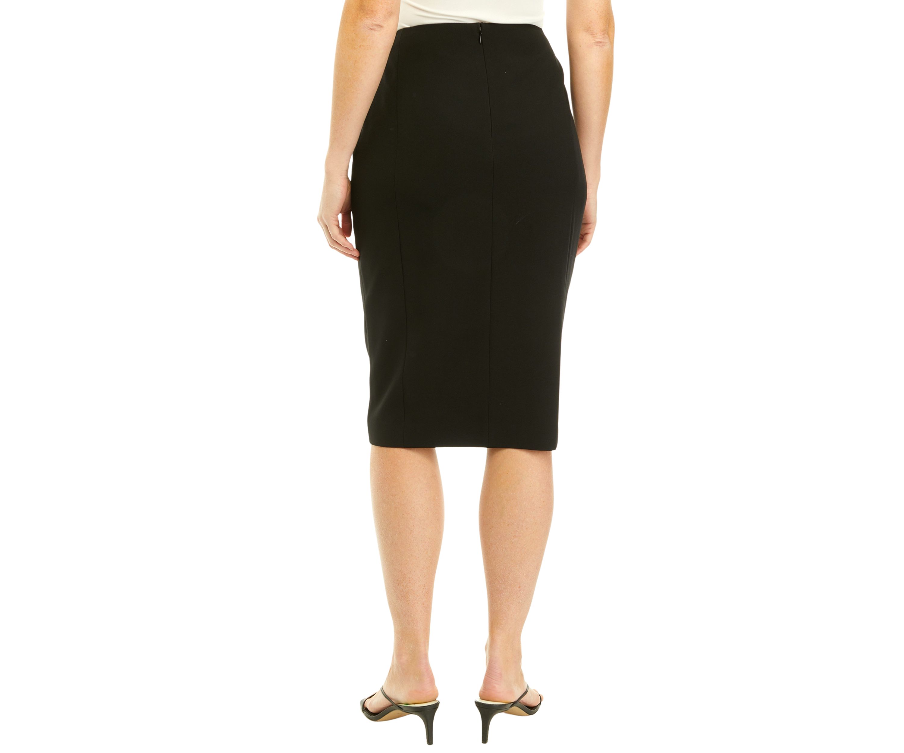 Petite Slit Front Seamed Skimmer Skirt