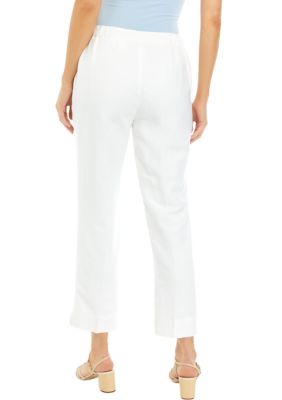 Kasper Women's Elastic Back Pant W/Side Slits (Unlined, Straw Combo at   Women's Clothing store