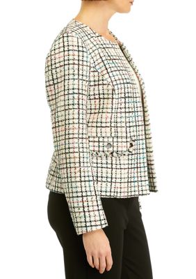 Women's Tweed Cardigan with Fringe