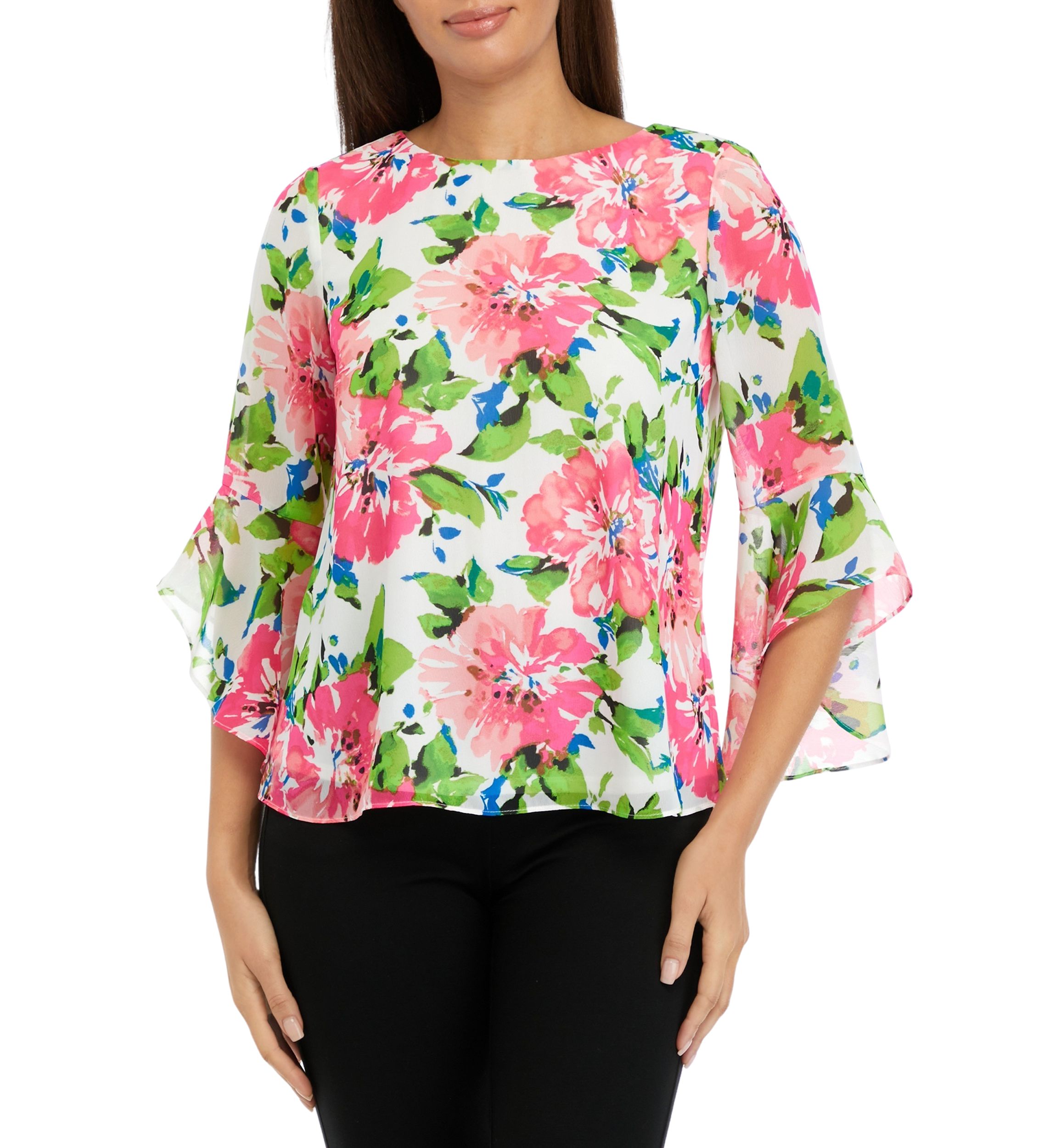 Petite Ruffle Sleeve Blouse 