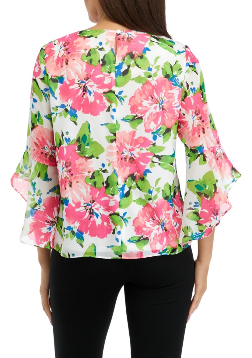 Petite Ruffle Sleeve Blouse 