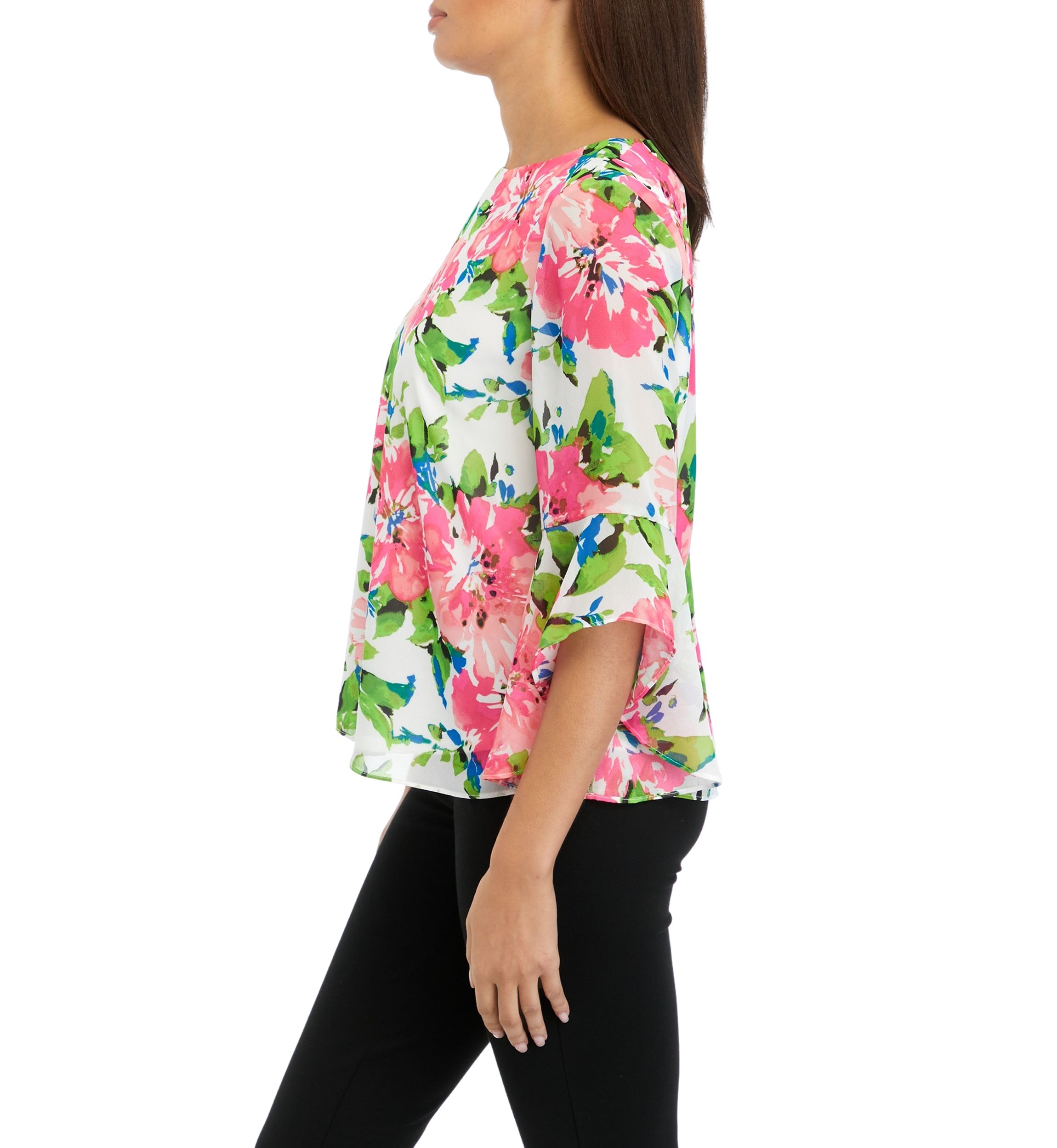 Petite Ruffle Sleeve Blouse 