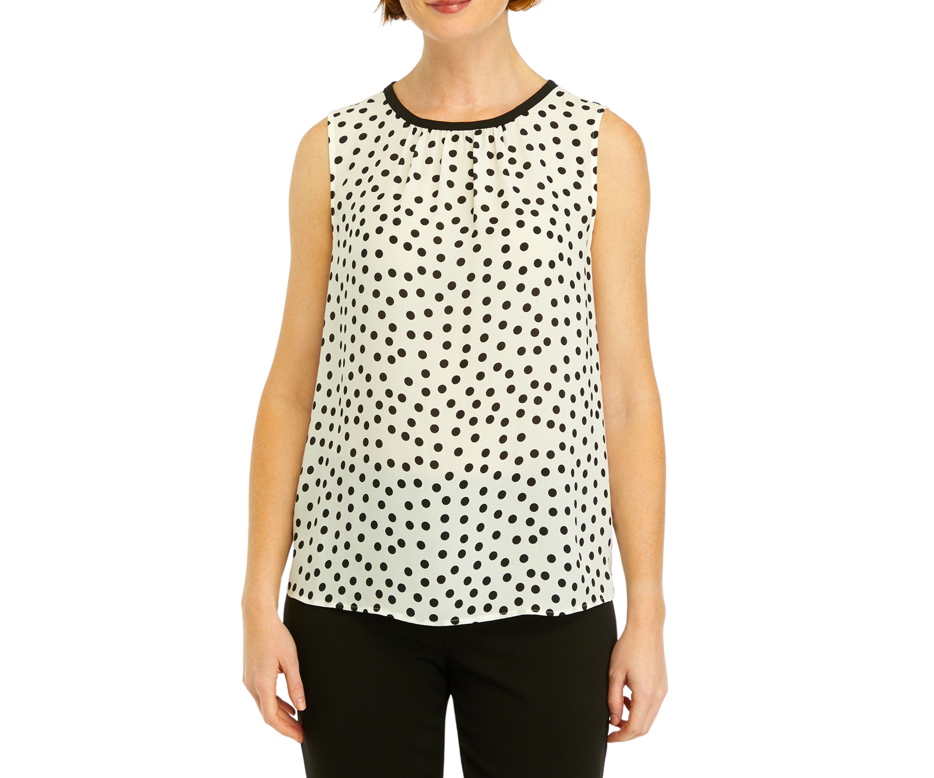 Womens Sleeveless Shirred Blouse
