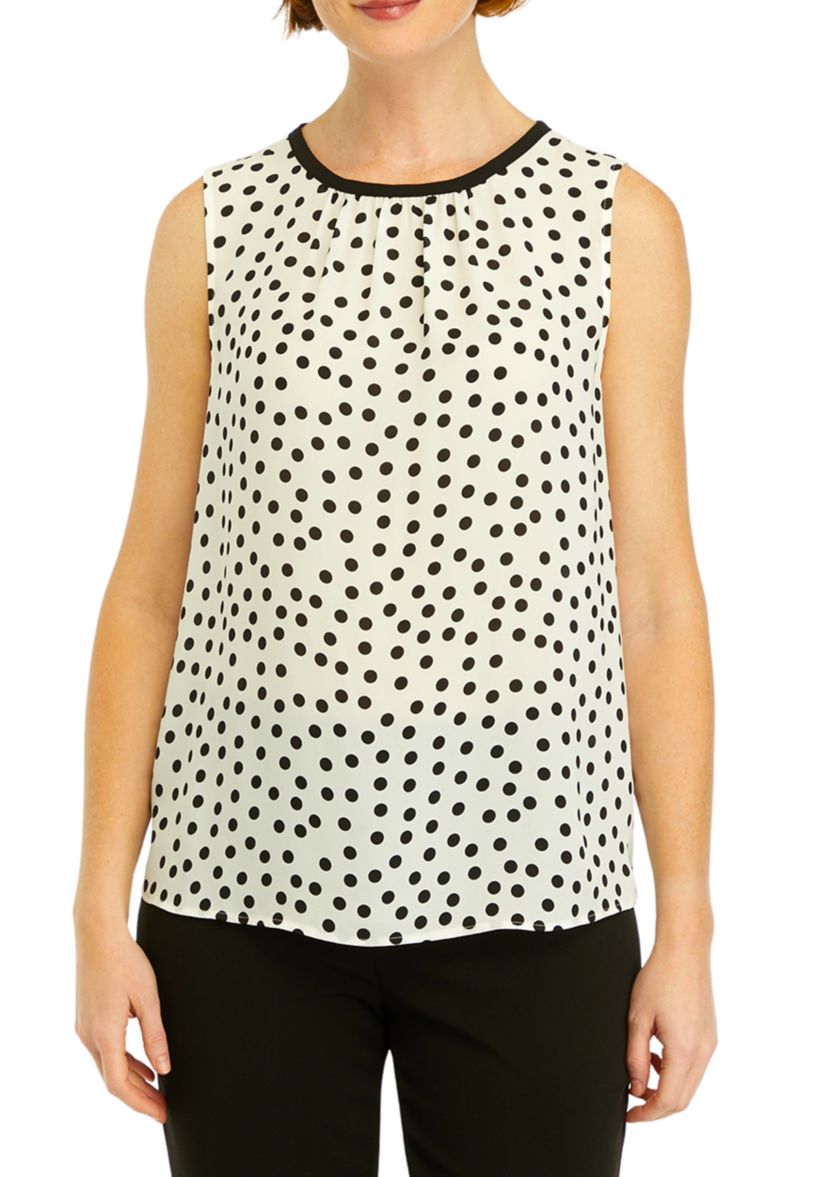 Womens Sleeveless Shirred Blouse