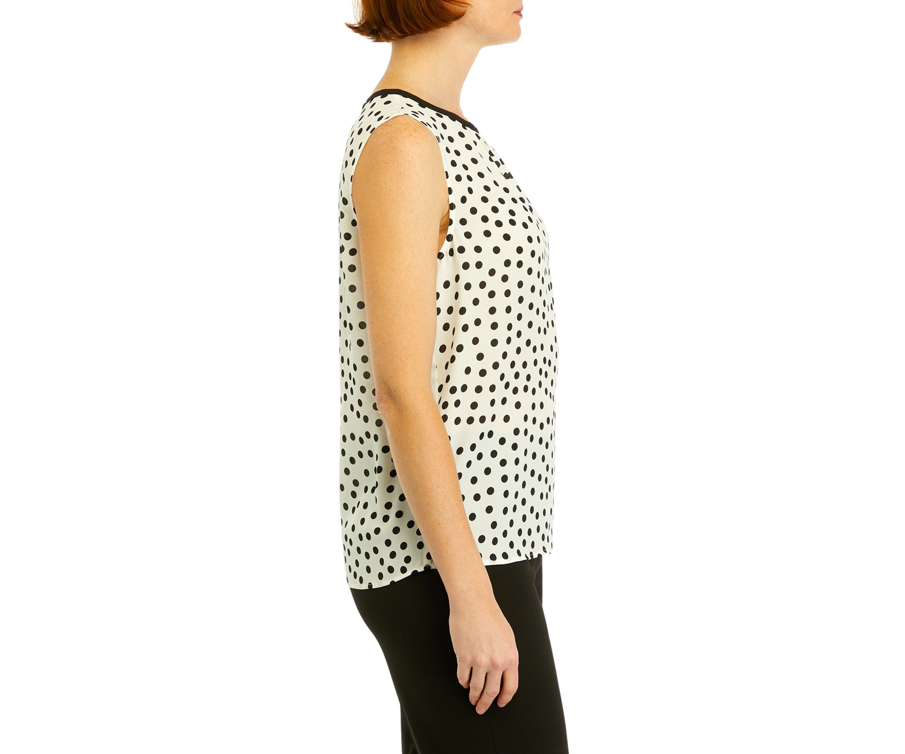 Womens Sleeveless Shirred Blouse